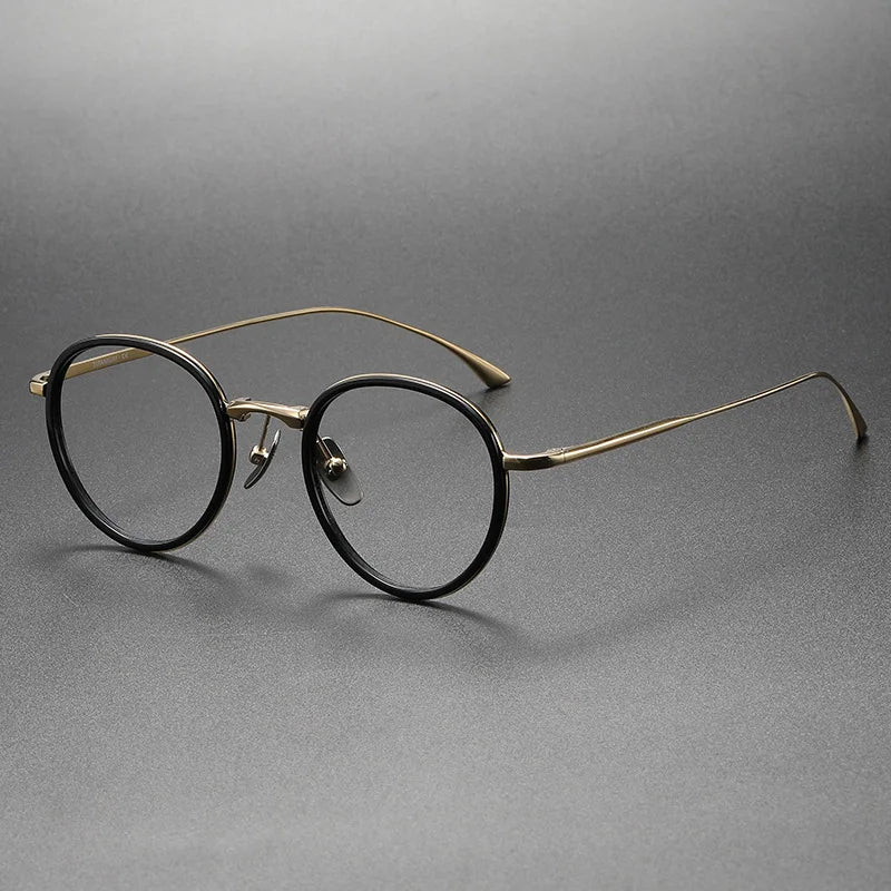 Bobbie Women's Full Rim Oval Round Acetate Titanium Eyeglasses 224849