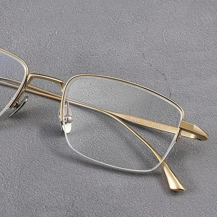 Blackmask Unisex Semi Rim Square Titanium Eyeglasses Fuz 5