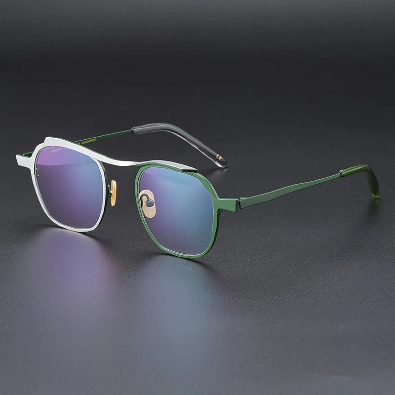 Muzz 0091 men's square IP titanium prescription eyeglasses — view 5
