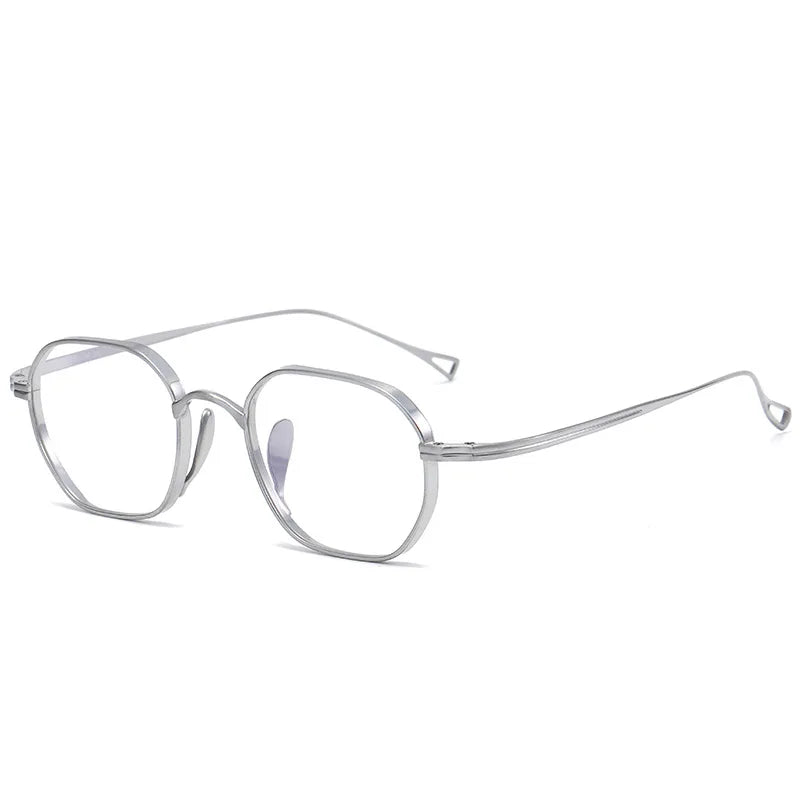 Aimee Women's Full Rim Flat Top Polygon Titanium Eyeglasses 49917