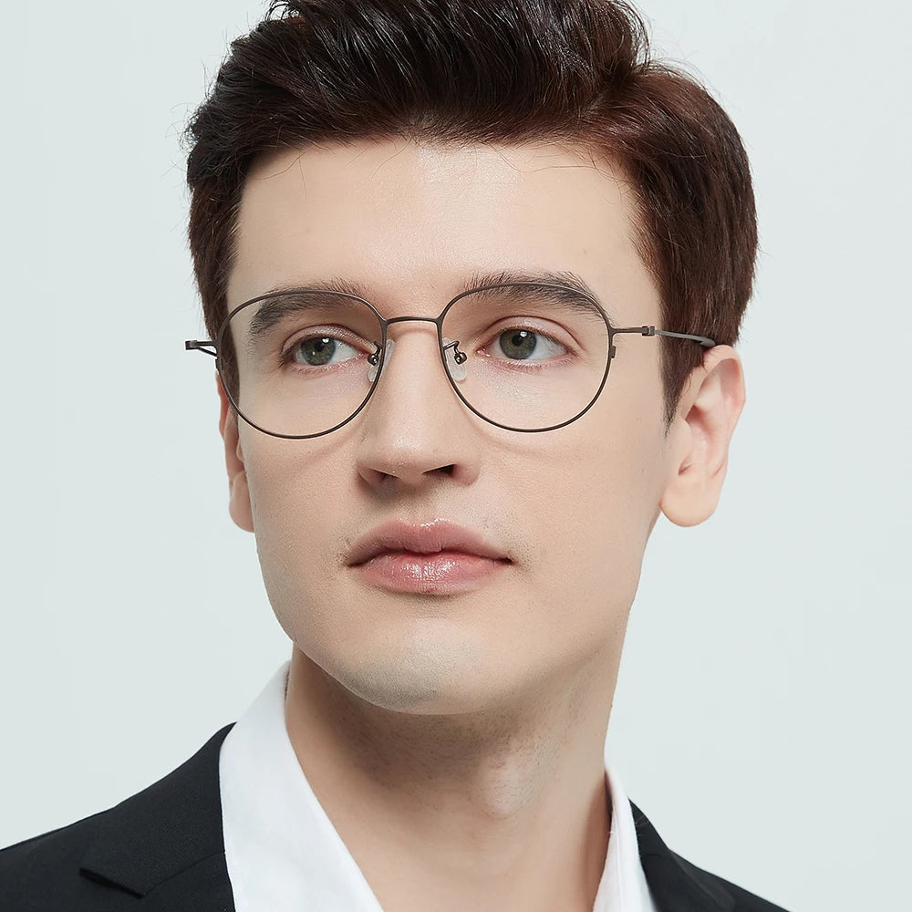 Bobbie Unisex Full Rim Oval Titanium Eyeglasses KMN512