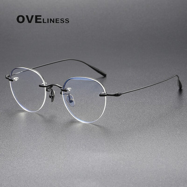 Oveliness Unisex Rimless Oval Titanium Eyeglasses 611 Rimless Oveliness   