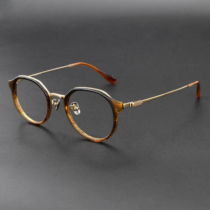 Black Mask Unisex Full Rim Round Titanium Eyeglasses BM-G636