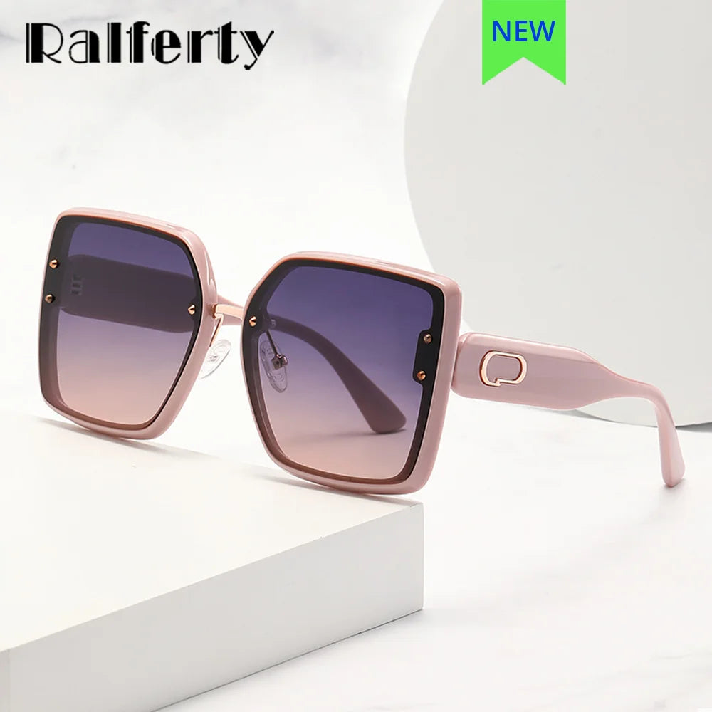 Ralferty Women's Full Rim Square Big Acetate Polarized Sunglasses R715 Sunglasses Ralferty   