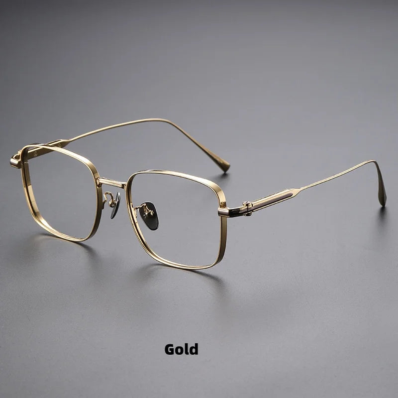 Hdcrafter Men's Full Rim Square Polygon Titanium Eyeglasses 809841