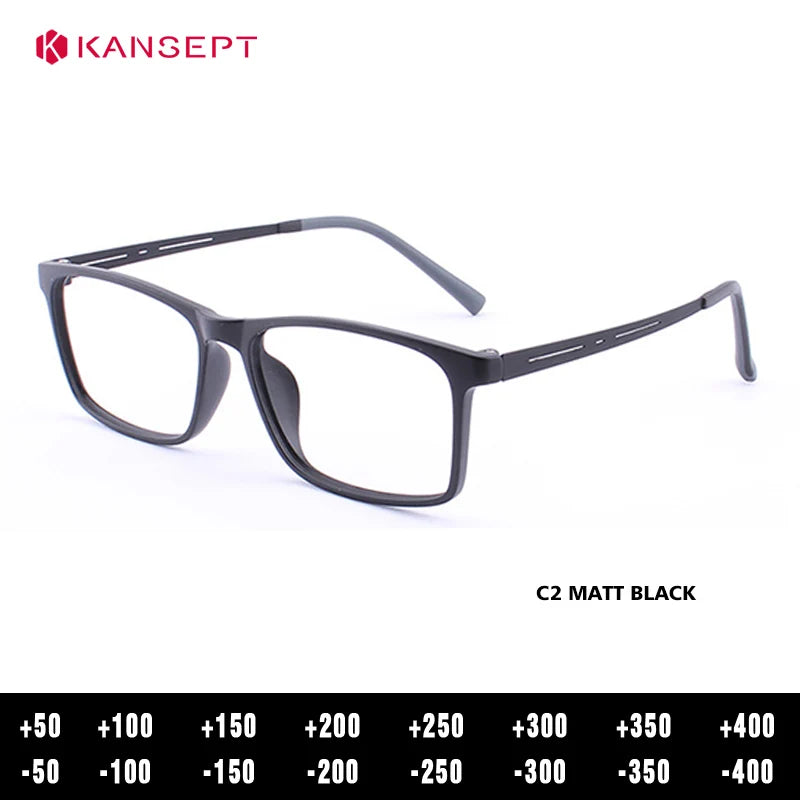 Kansept Unisex Full Rim Square Tr 90 Alloy Reading Glasses 88033