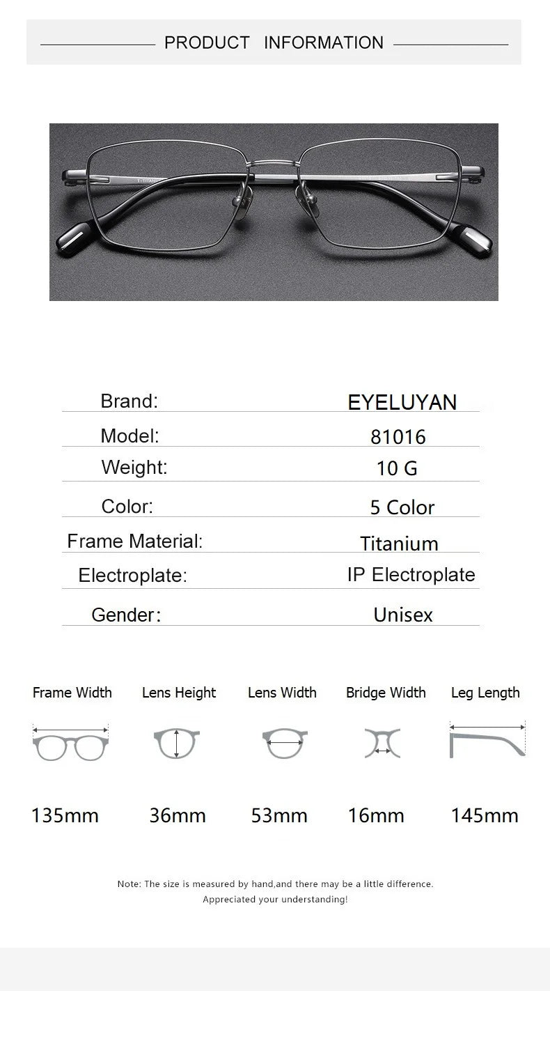 Eleccion Women's Full Rim Square Titanium Eyeglasses 81016 Full Rim Eleccion