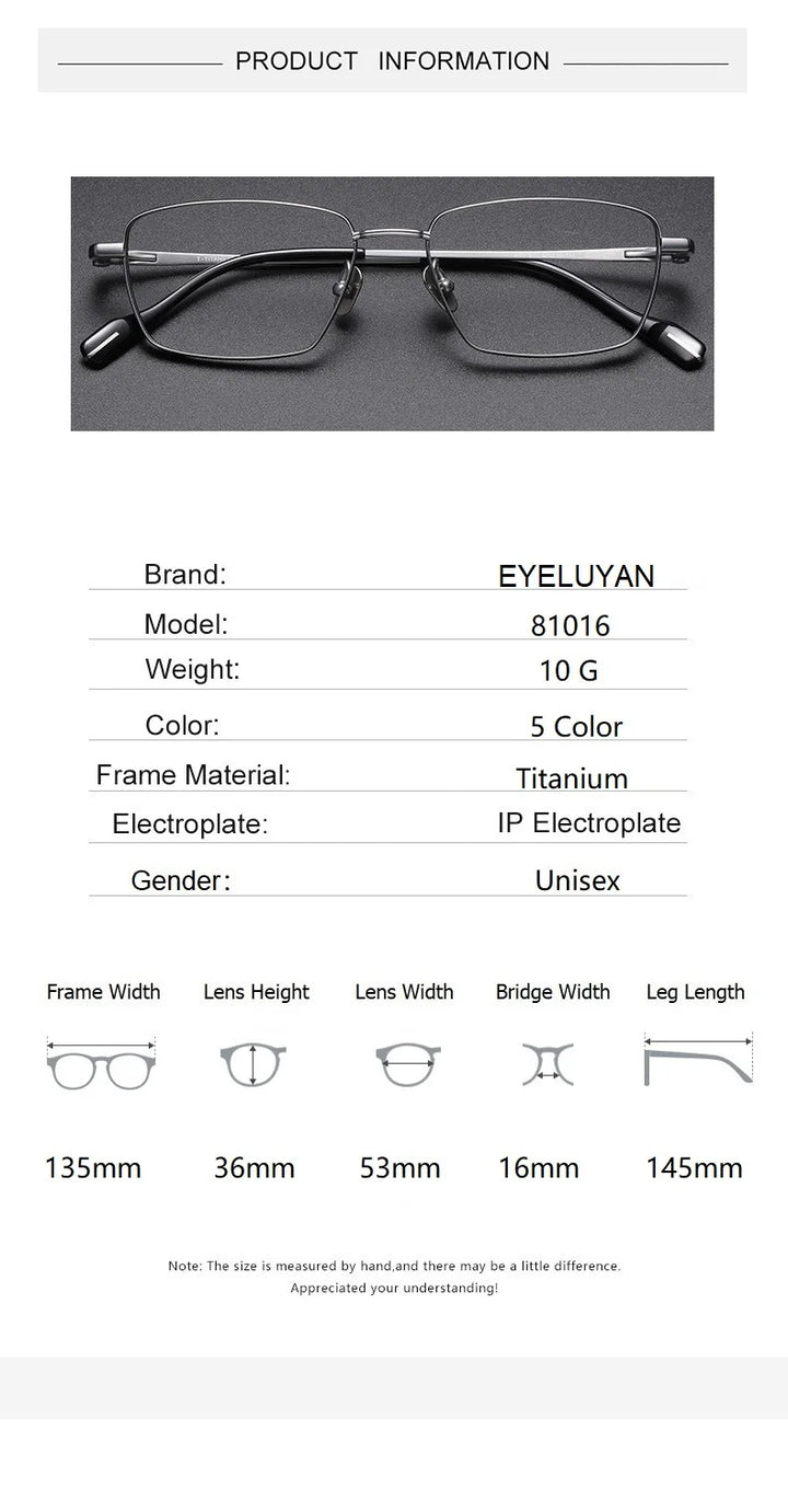 Eleccion Women's Full Rim Square Titanium Eyeglasses 81016 Full Rim Eleccion