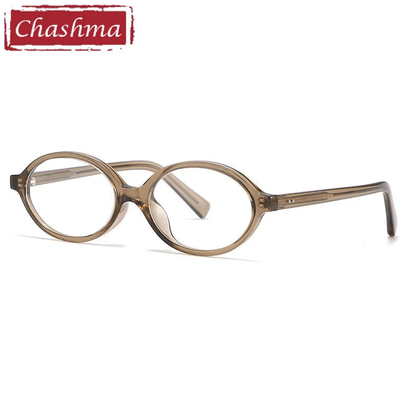 Chashma Women's Full Rim Oval Tr90 Titanium Reading Glasses 949098 Reading Glasses Chashma Transparent Brown Progressive 1.67|Anti Blue Ray + Photo Grey