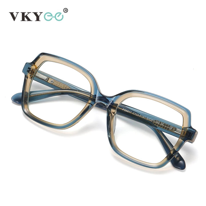 Vicky Men's Full Rim Square Acetate Alloy Reading Glasses 8817 Reading Glasses Vicky   