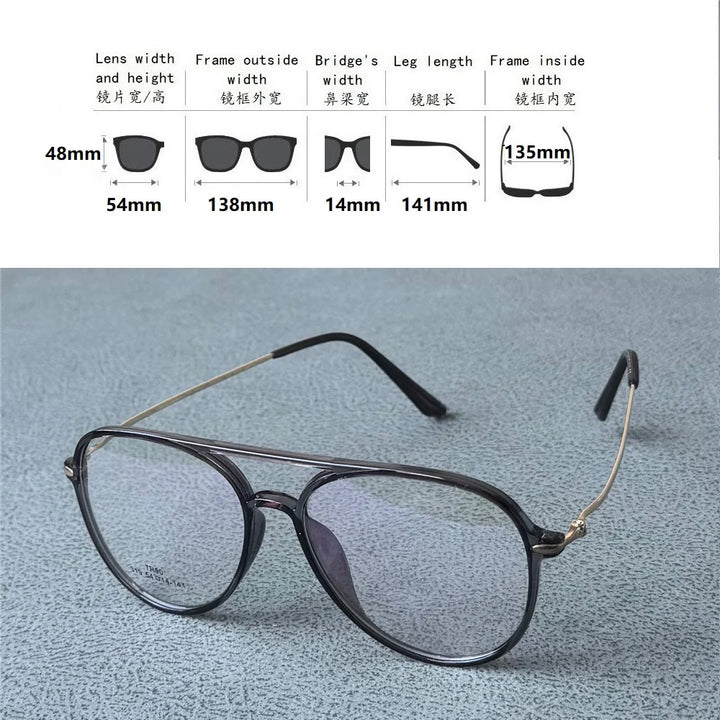 Cubojue Women's Full Rim Oval Double Bridge Alloy Reading Glasses 411454