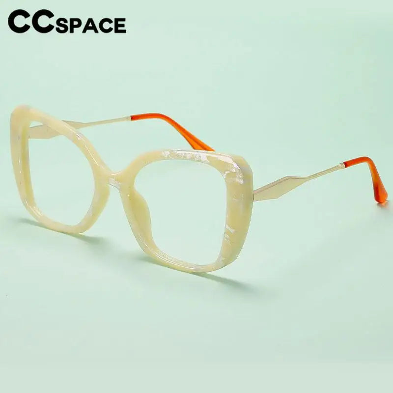 CCspace Women's Full Rim Large Cat Eye Plastic Alloy Reading Glasses R57092 Reading Glasses CCspace
