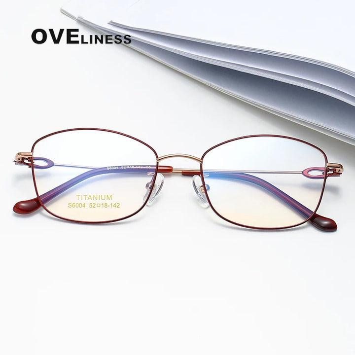 Oveliness Women's Full Rim Oval Square Titanium Eyeglasses 196004 Full Rim Oveliness   