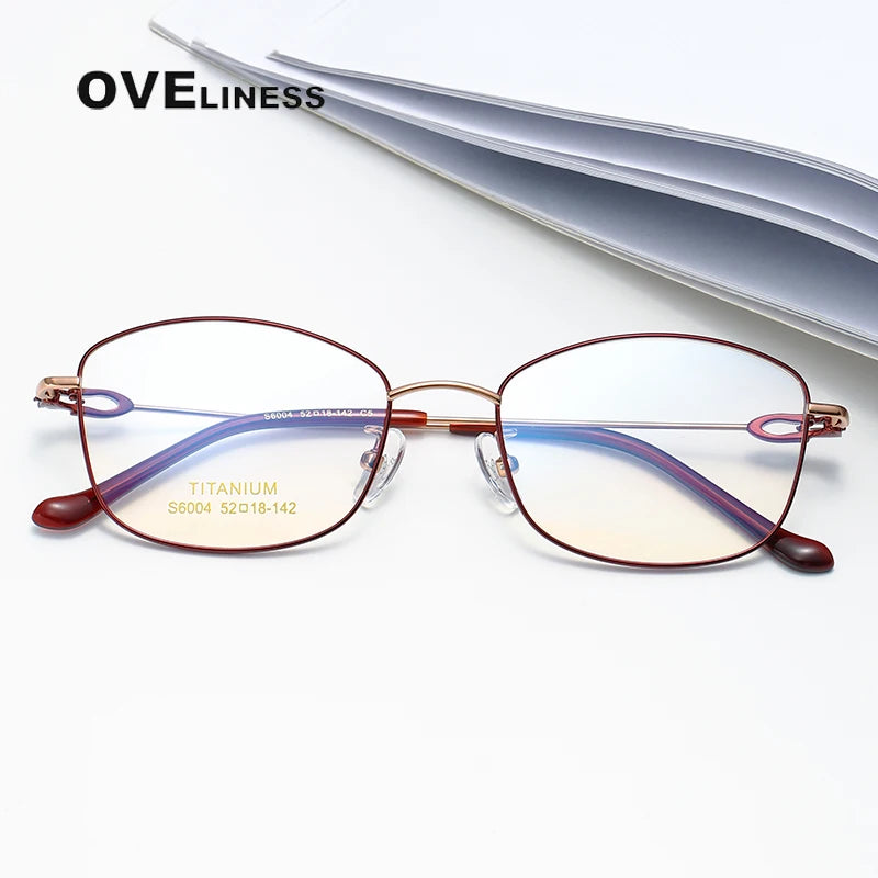 Oveliness Women's Full Rim Oval Square Titanium Eyeglasses 196004 Full Rim Oveliness   