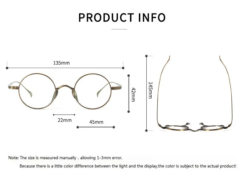 Bobbie Women's Full Rim Round Titanium Eyeglasses Clip On Sunglasses 612994