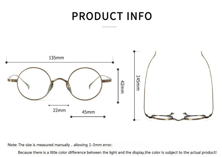 Bobbie Women's Full Rim Round Titanium Eyeglasses Clip On Sunglasses 612994