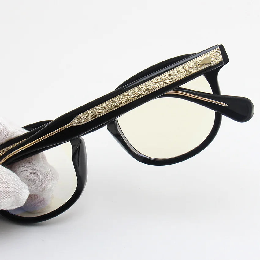 Black Mask Unisex Full Rim Round Square Acetate Eyeglasses 602504