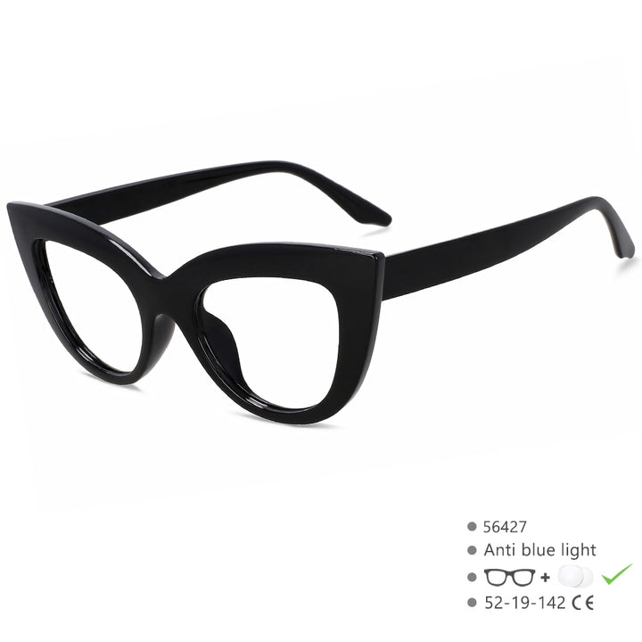 CCSpace Women's Full Rim Cat Eye PC Plastic Eyeglasses 56427 Full Rim CCspace Black  