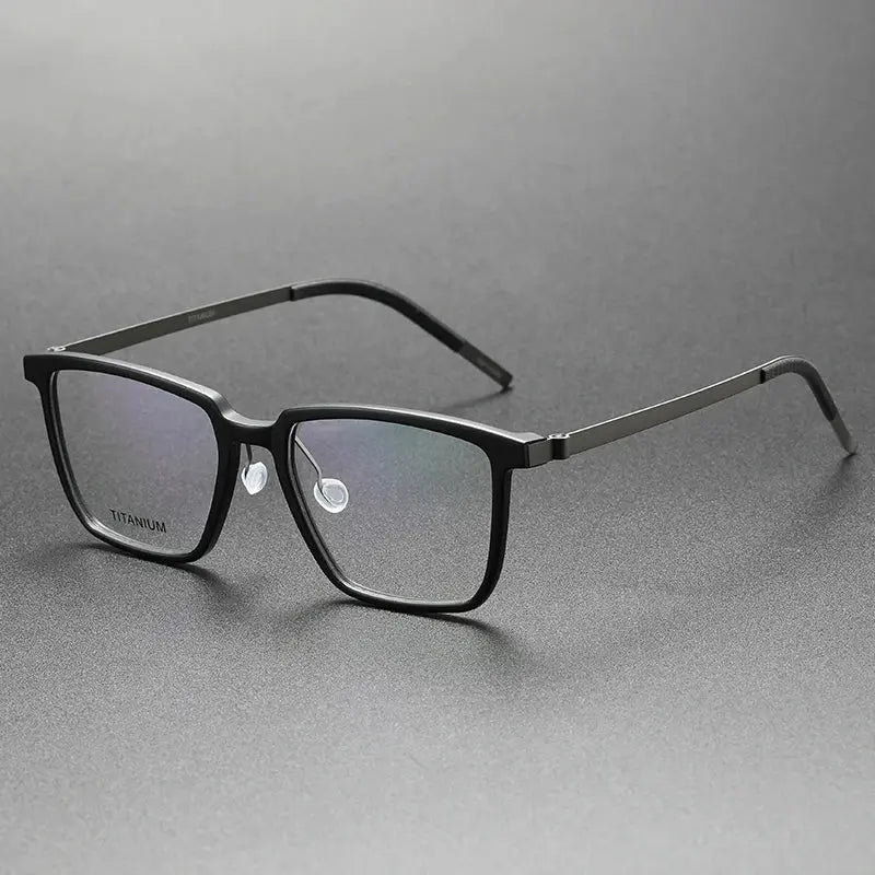 Bobbie Full Rim 184400 Unisex Square Acetate Titanium Frames — view 1 | Bobbie at FuzWeb