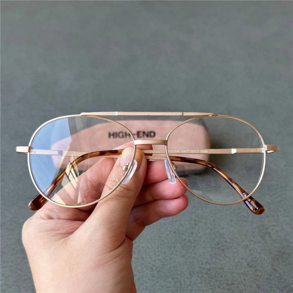 Cubojue Unisex Full Rim Oval Double Bridge Alloy Reading Glasses 471756