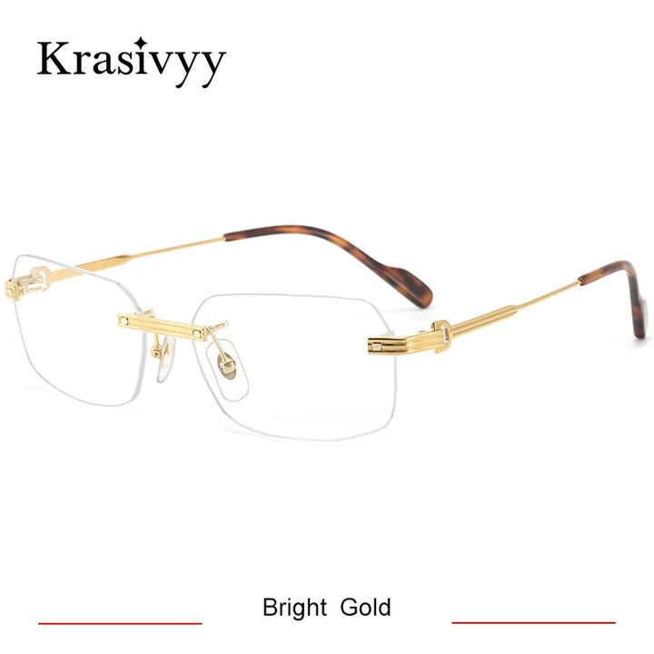 Krasivyy Women's Rimless Oval Square Titanium Eyeglasses 310271