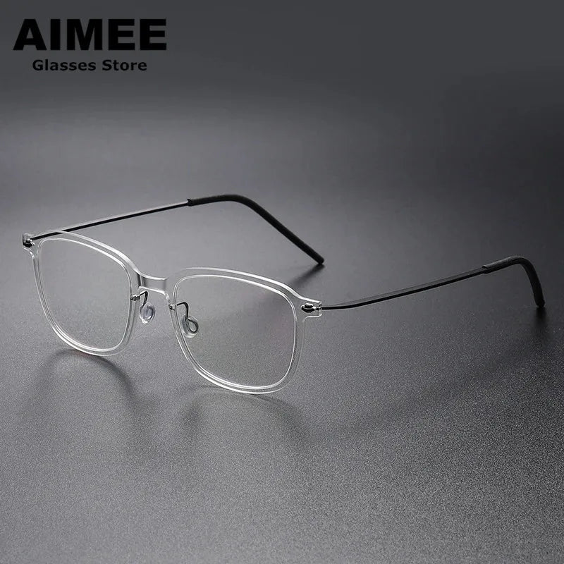 Aimee Women's Full Rim Square Titanium Acetate Eyeglasses 26510