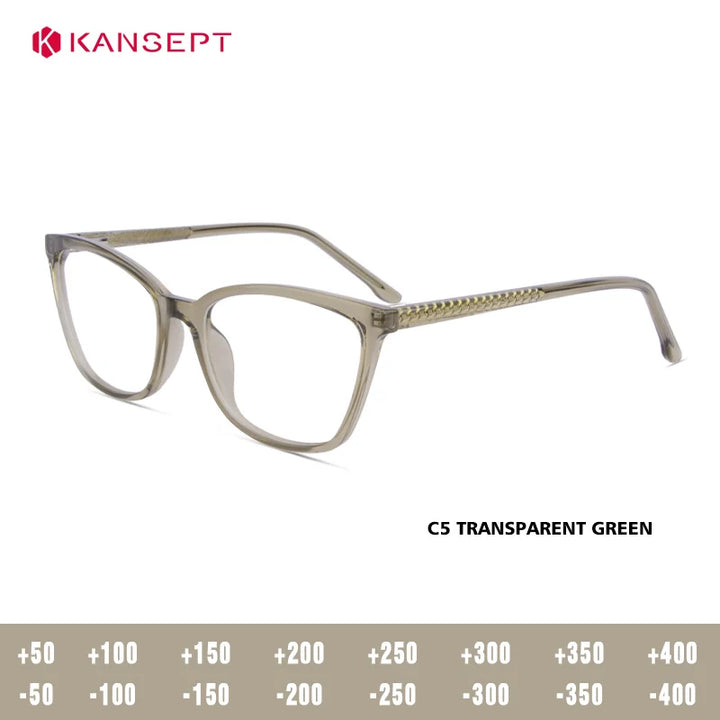 Kansept Women's Full Rim Square Tr 90 Alloy Reading Glasses 25005