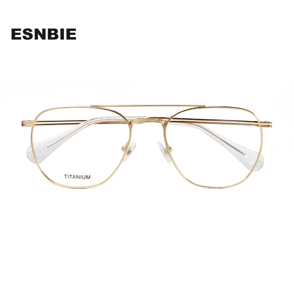 Esnbie Unisex Full Rim Pilot Titanium Eyeglasses 24ST129