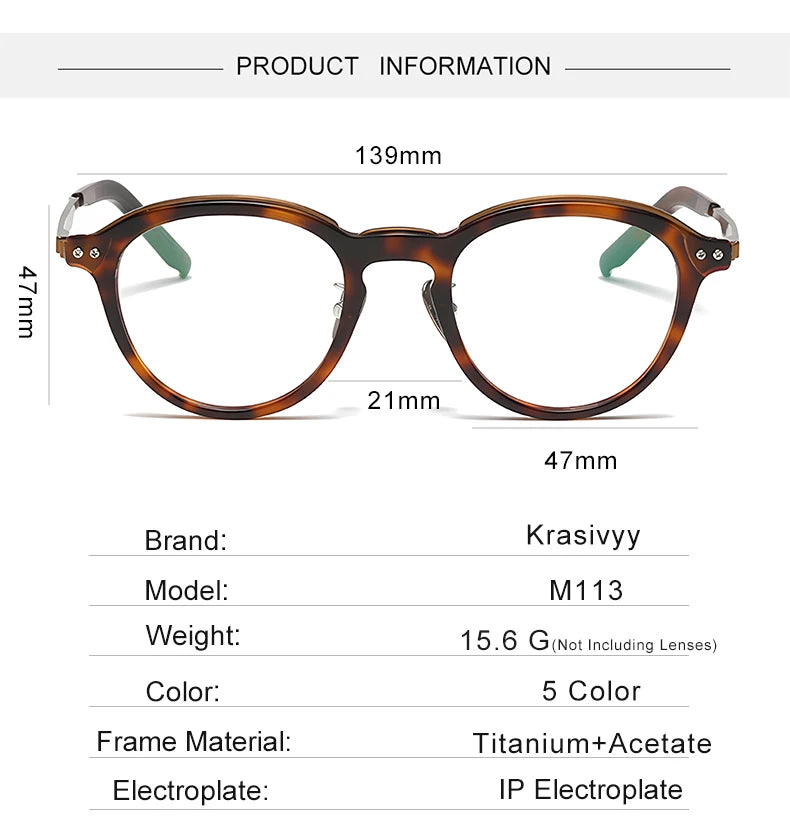 Krasivyy Women's Full Rim Oval Acetate Titanium Eyeglasses 422113