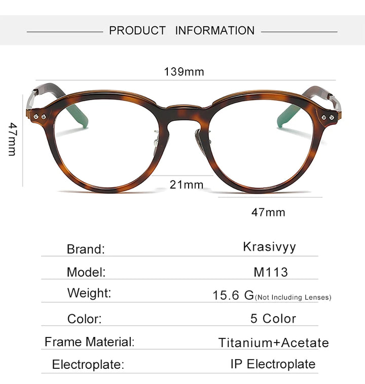 Krasivyy Women's Full Rim Oval Acetate Titanium Eyeglasses 422113