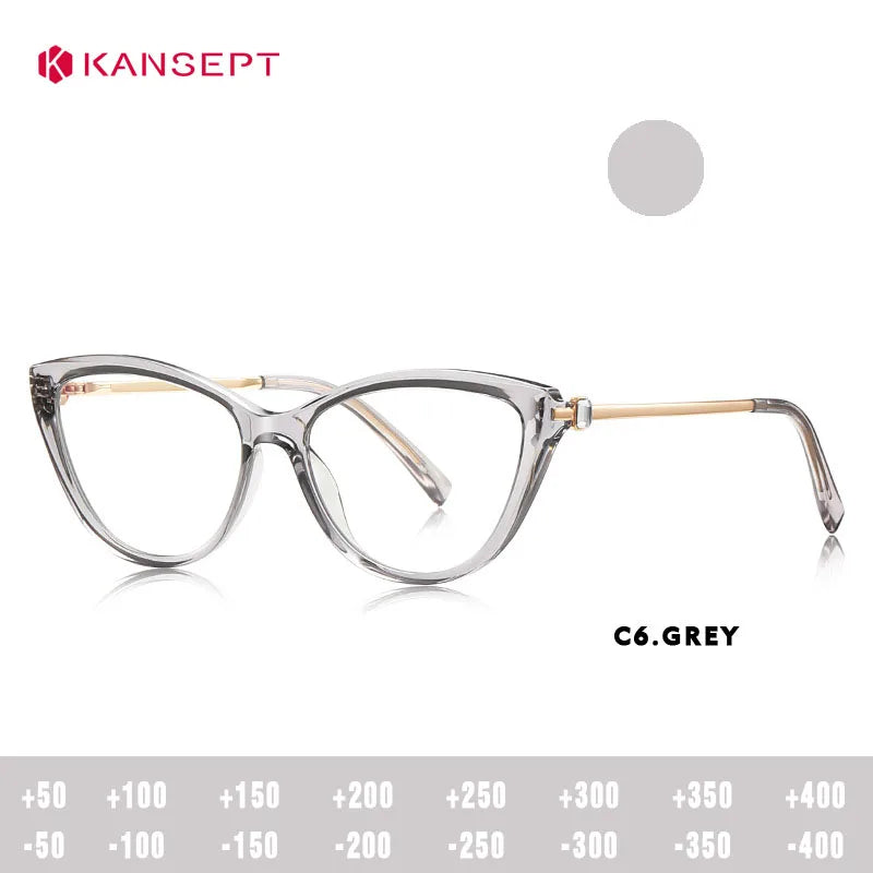 Kansept Women's Full Rim Cat Eye Tr 90 Titanium Reading Glasses 22406