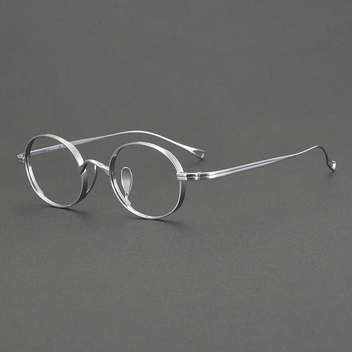 Muzz Men's Full Rim Oval Round Titanium Eyeglasses 566801