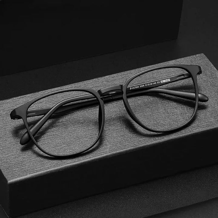 Gatenac Unisex Full Rim Square Tr 90 Titanium Eyeglasses 773309 FuzWeb