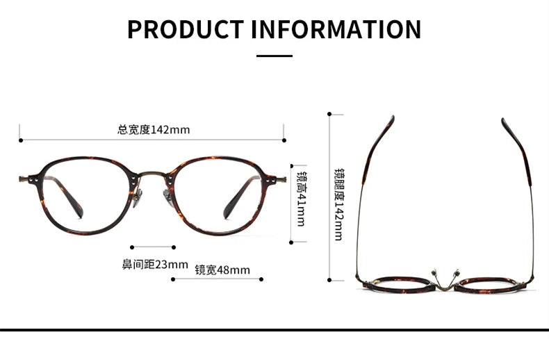 Black Mask Unisex Full Rim Square Acetate Titanium Eyeglasses 366033