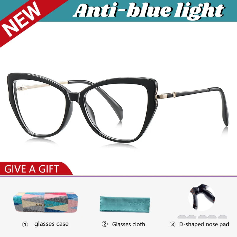 Vicky Women's Full Rim Oval Butterfly Tr 90 Alloy Reading Glasses 77236