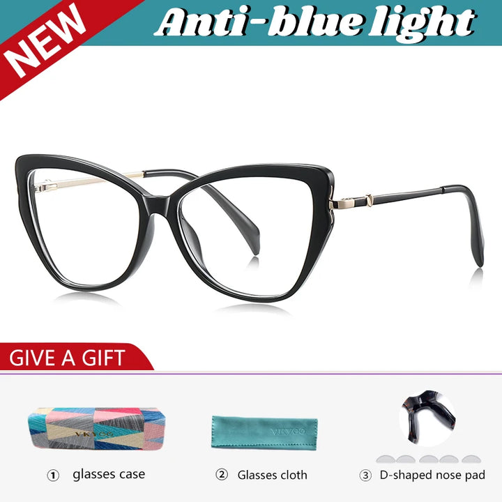 Vicky Women's Full Rim Oval Butterfly Tr 90 Alloy Reading Glasses 77236