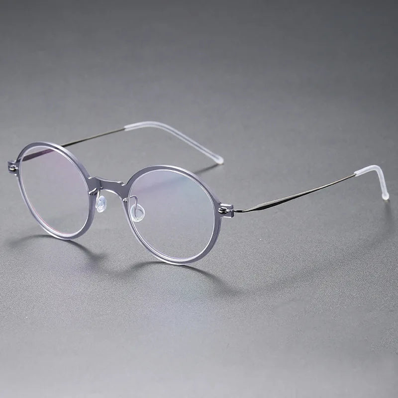 Bobbie Women's Full Rim Round Screwless Titanium Acetate Eyeglasses 616508