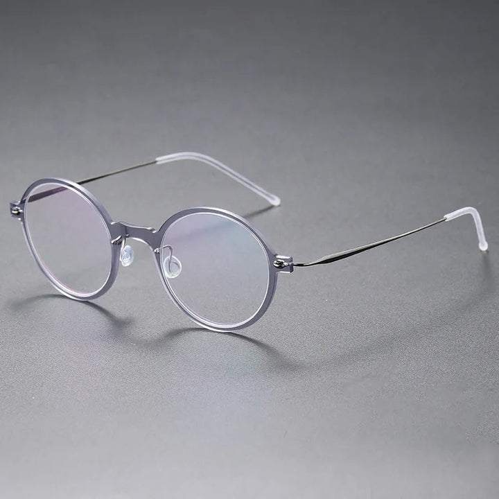 Bobbie Women's Full Rim Round Screwless Titanium Acetate Eyeglasses 616508