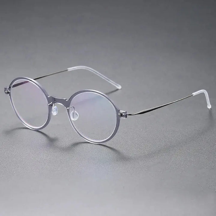 Bobbie Unisex Full Rim Round Titanium Eyeglasses 650800 FuzWeb