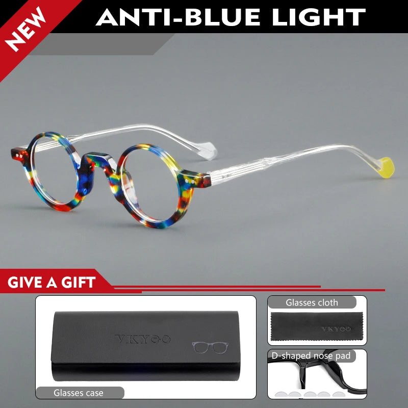 Vicky Unisex Full Rim Round Thick Acetate Reading Glasses 623202