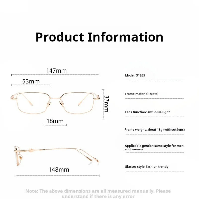 Xbora Unisex Full Rim Square Titanium-Alloy Eyeglasses 631265