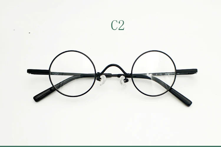 Yujo Unisex Full Rim Small Round Alloy Reading Glasses 00763 Reading Glasses Yujo C2 CHINA +325