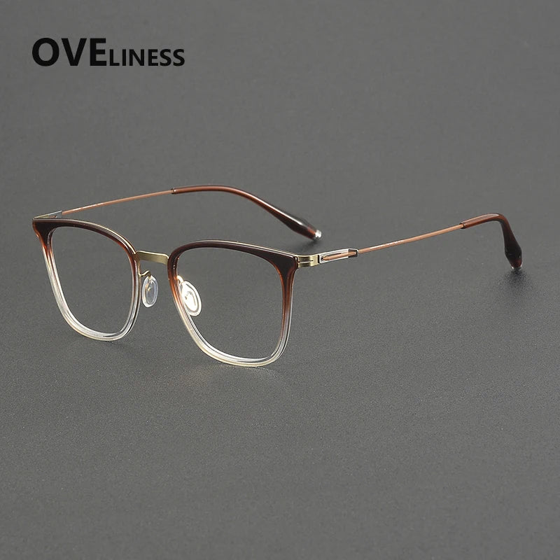Oveliness Women's Full Rim Square Titanium Acetate Eyeglasses 22507