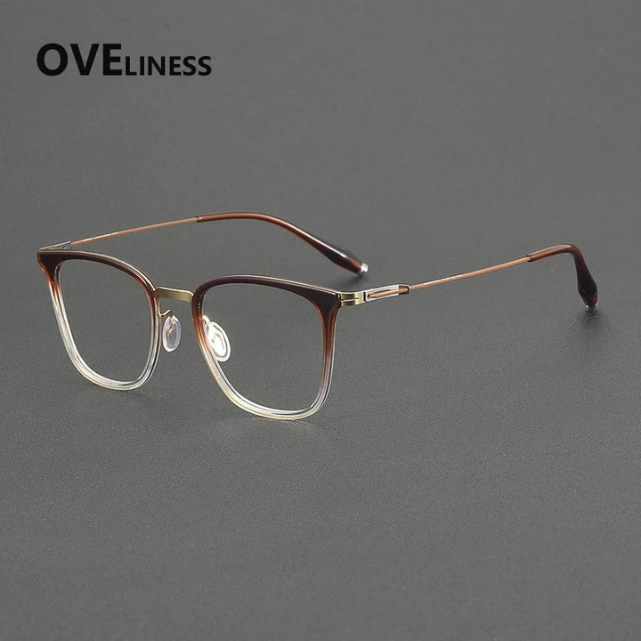 Oveliness Women's Full Rim Square Titanium Acetate Eyeglasses 22507