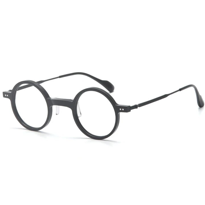 Muzz Men's Full Rim Round Titanium Acetate Eyeglasses 972100