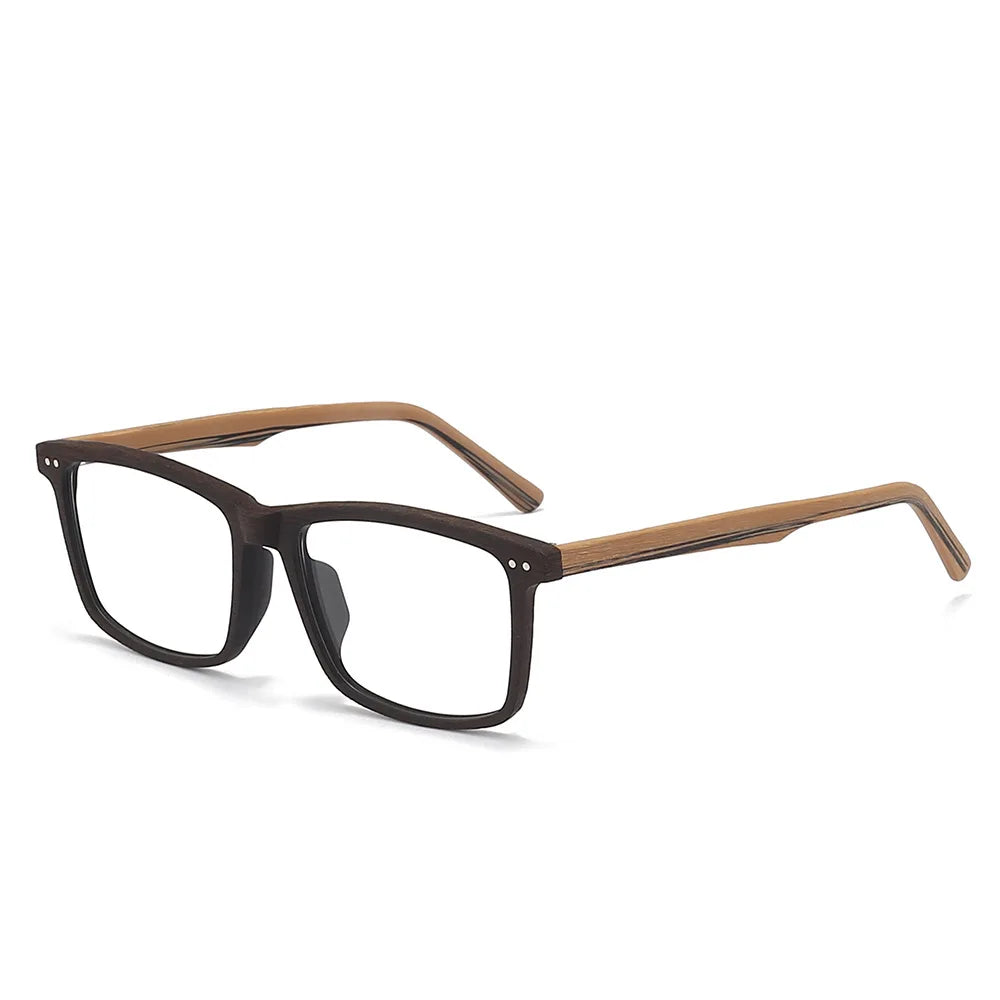 Momoja Unisex Full Rim Square Acetate Titanium Eyeglasses 78080