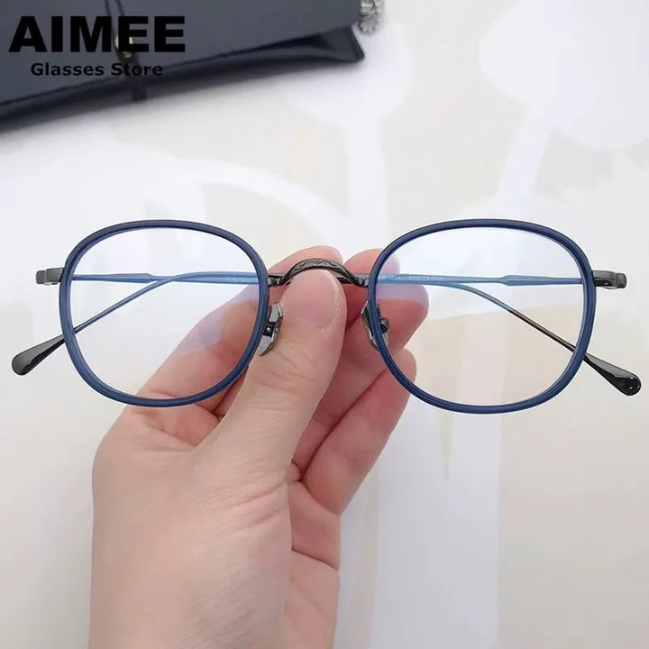 Aimee Women's Full Rim Square Acetate Titanium Eyeglasses 369137