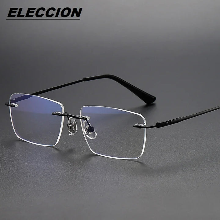 Eleccion Women's Rimless Square Titanium Eyeglasses 235225