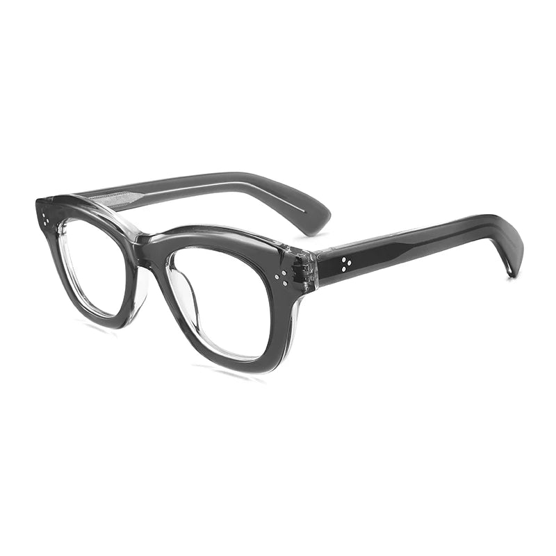 Gatenac Unisex Full Rim Square Cat Eye Thick Acetate Eyeglasses Gx1563 Full Rim Gatenac Gray