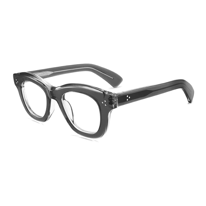 Gatenac Unisex Full Rim Square Cat Eye Thick Acetate Eyeglasses Gx1563 Full Rim Gatenac Gray